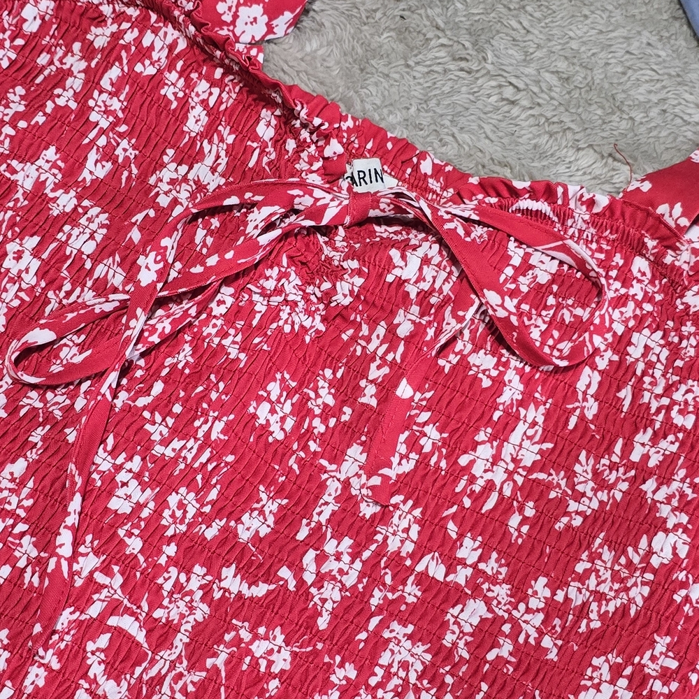 Grace Karin Red and White Floral Dress - Picture 3 of 4